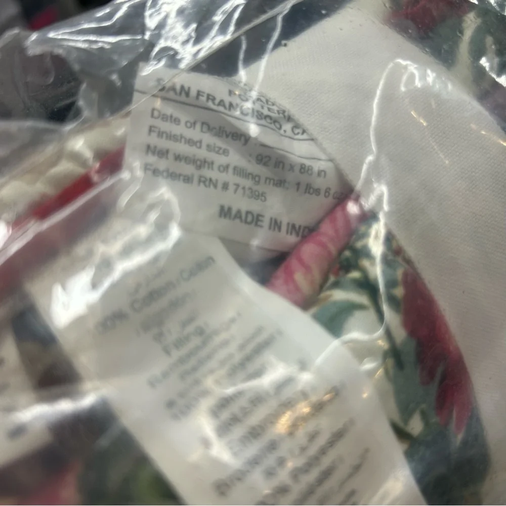 Pottery Barn Margeaux Embroidered Floral Reversible Quilt Bedding Full Queen NWT